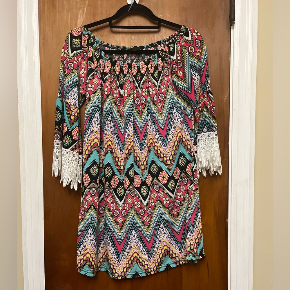 Win Win Brand Multicolor Bohemian Women's Top
